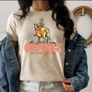 Cowgirls just wanna have fun shirt XL